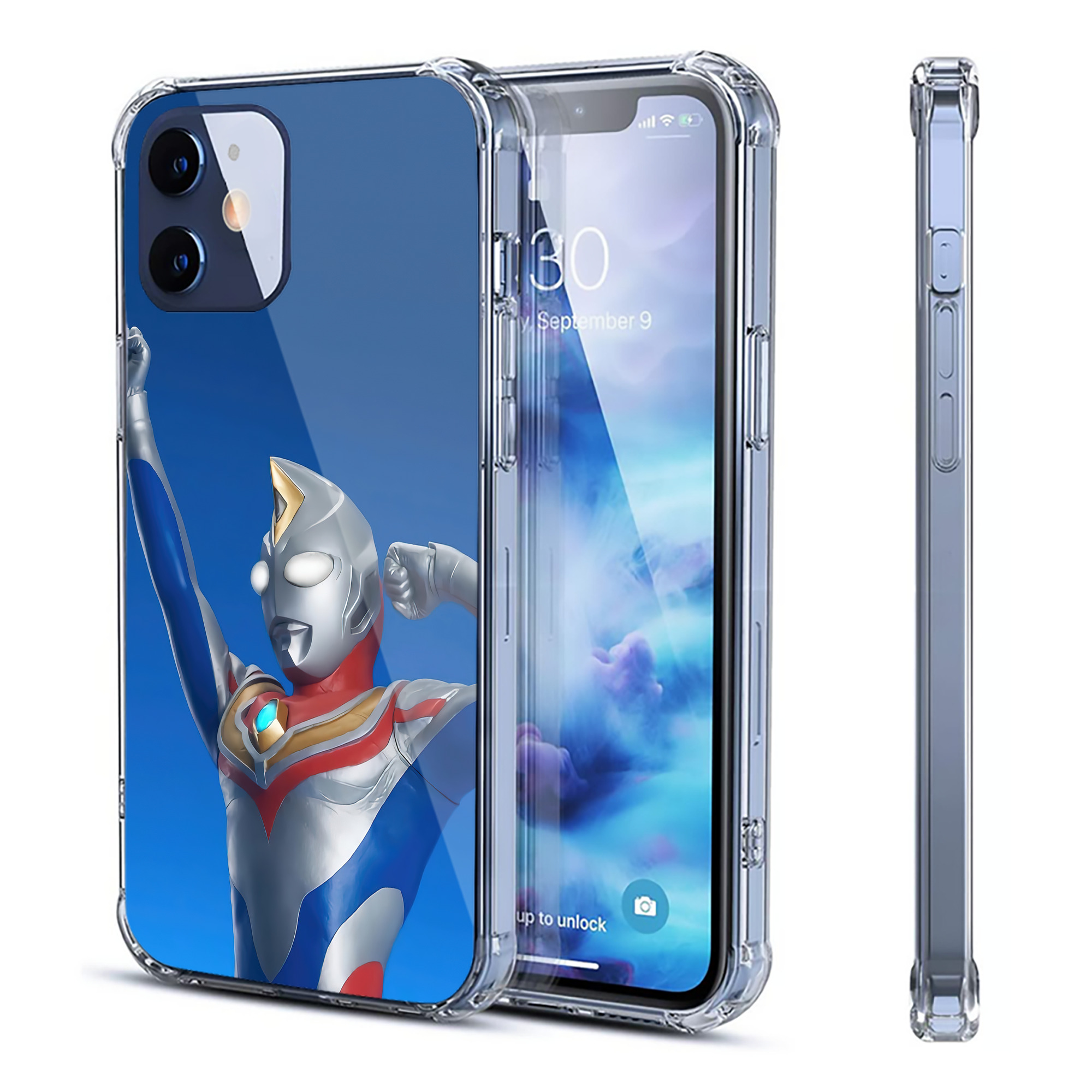 （画像用） ウルトラマン Ultraman 【iPhone 12シリーズ対応】透明スマホケース（クリアソフトケース）